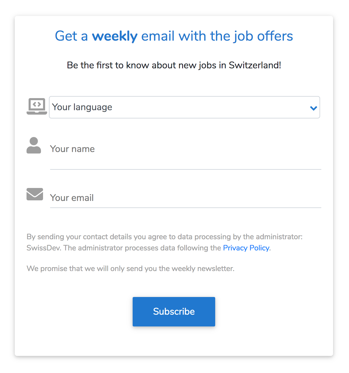 SwissDev Jobs newsletter