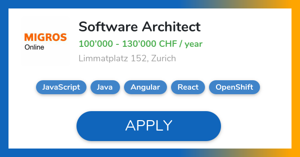 Software Architect Job In Zurich Migros Online