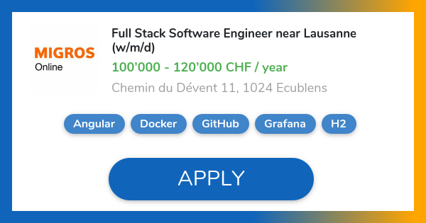 Software Engineer near Lausanne (w/m/d) Job in 1024 Ecublens | Migros