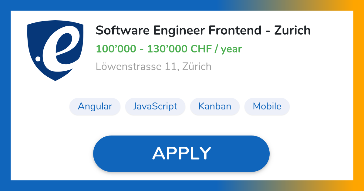 Software Engineer Frontend Zurich Job in Zürich ERNI Schweiz AG