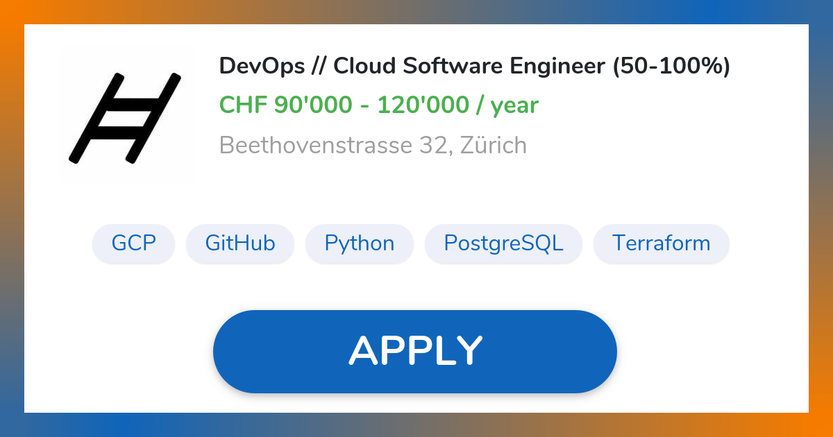 DevOps // Cloud Software Engineer (50-100%) Job in Zürich | Scalera AG
