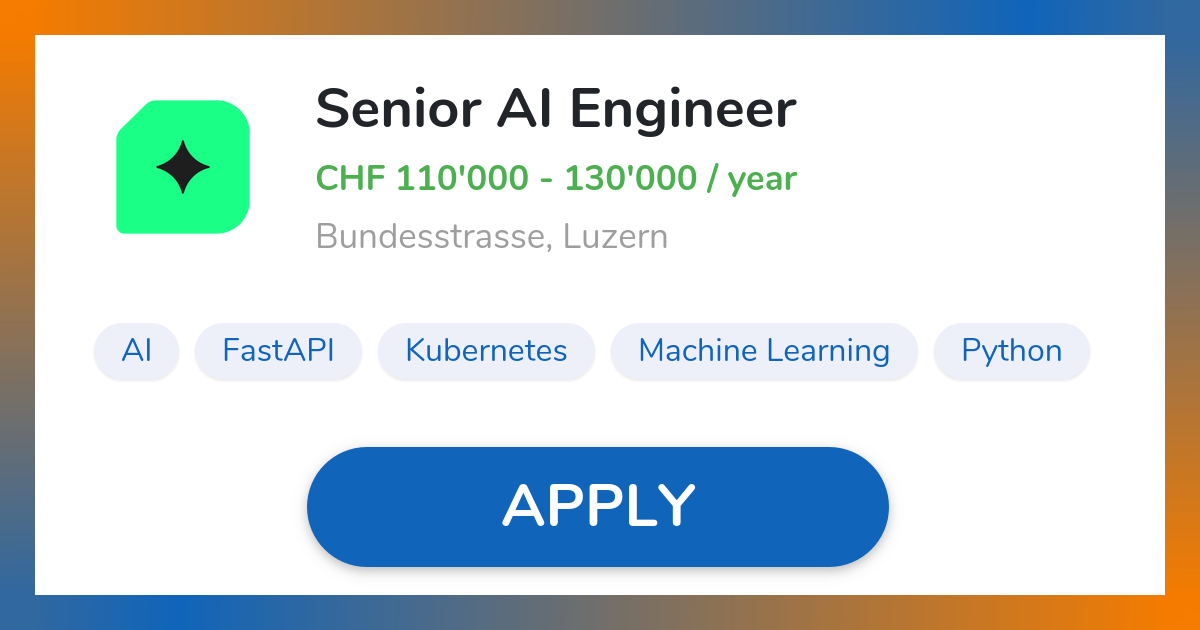 Senior AI Engineer Job in Luzern | Docpier