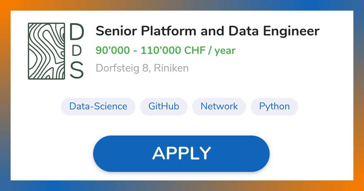 Remote Senior Platform and Data Engineer | Départ de Sentier
