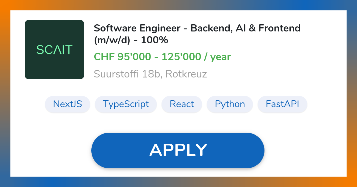 Software Engineer - Backend, AI & Frontend (m/w/d) - 100% Job in ...