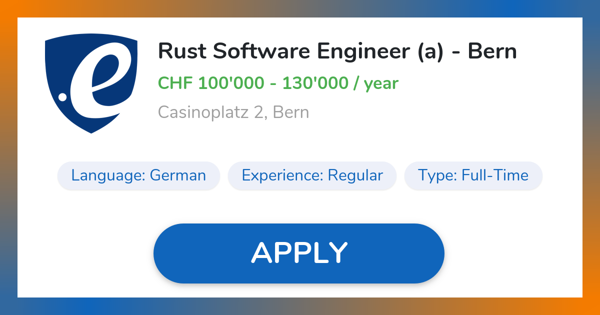 Rust Software Engineer (a) - Bern Job in Bern | ERNI Schweiz AG